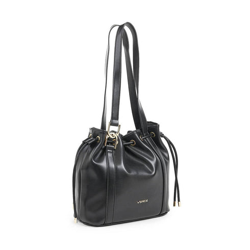 Verde Γυναικεία Τσάντα Ώμου-Πουγκί 16-6597 Μαύρο